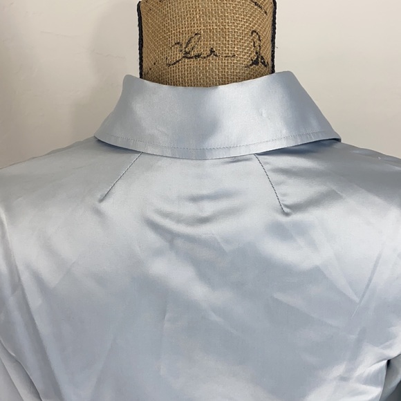 BCBG Pearl Gray Puffy Sleeve Blouse - Picture 10 of 13